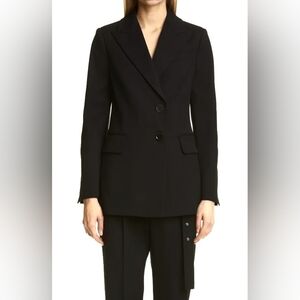 PROENZA SCHOULER Two Button Stretch Wool Blazer Jacket Black US 0 Org $1,590